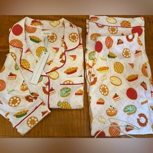 Pies the Limit Cropped stretch jersey Pajama Set NWT size small